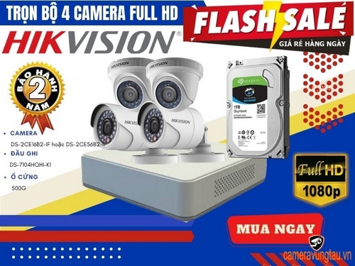 Lắp Trọn Bộ 4 Camera Hikvision Giá Rẻ