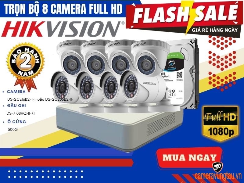 Lắp Trọn Bộ 8 Camera Hikvision Giá Rẻ