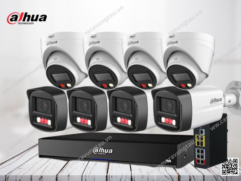 Trọn Bộ 8 Camera IP Dahua Full HD | Có Màu Đêm, Mic | Camera Anh Khoa