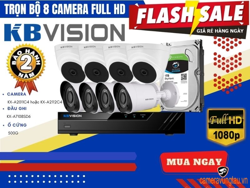 Trọn Bộ 8 Camera KBVision Giá Rẻ